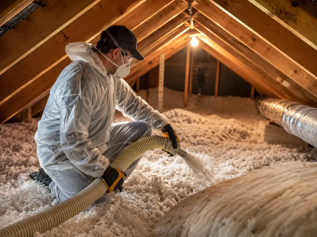 Attic insulation installation